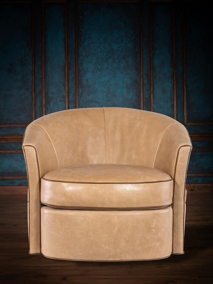 Tuscany Tan Leather Swivel Chair