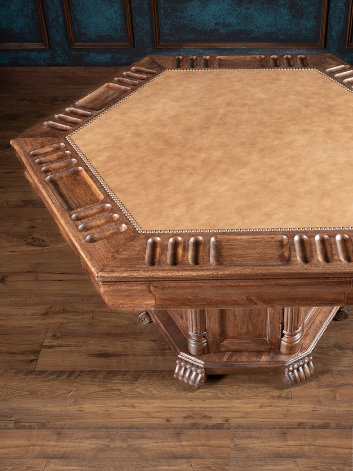 Grand Saloon Leather Poker Table