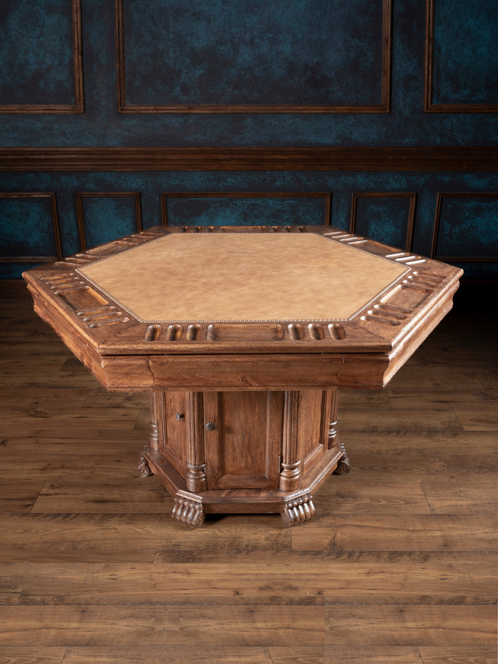 Grand Saloon Leather Poker Table