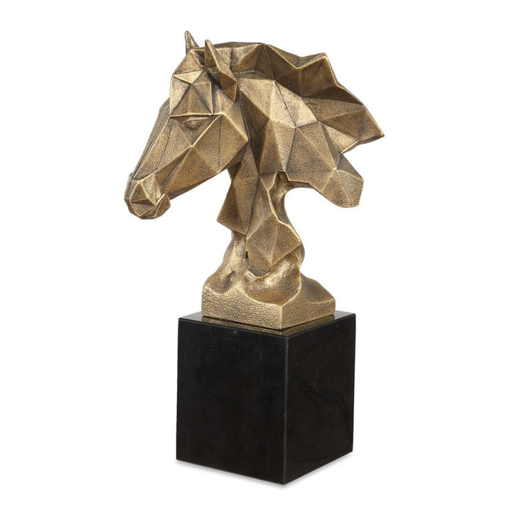 Chiseled Horse Bust Sculpture