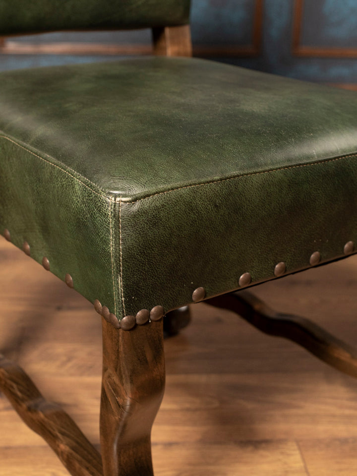 Verde Vaquero Boot Stitch Leather Dining Chair