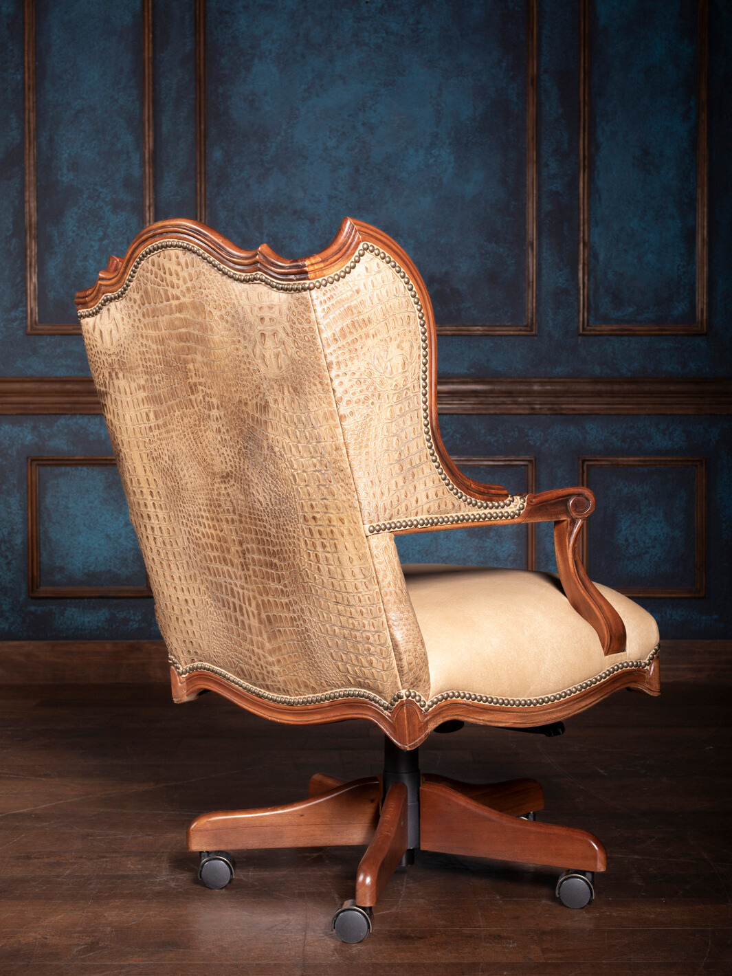 Vintage Crocodile Leather Desk Chair