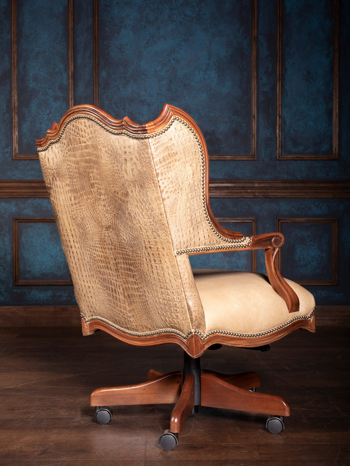 Vintage Crocodile Leather Desk Chair