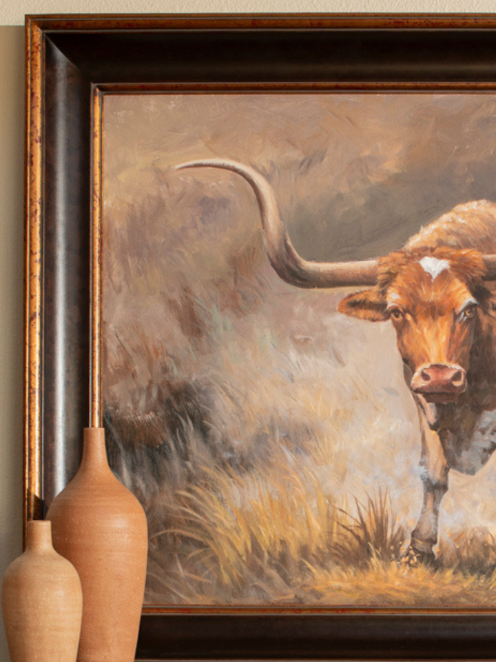 Western Force – Framed Texas Longhorn Wall Art