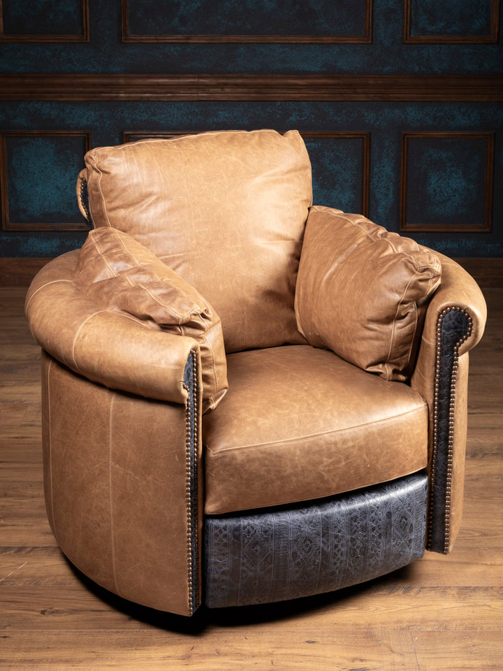 Amber Leather Recliner in a western style living room space.