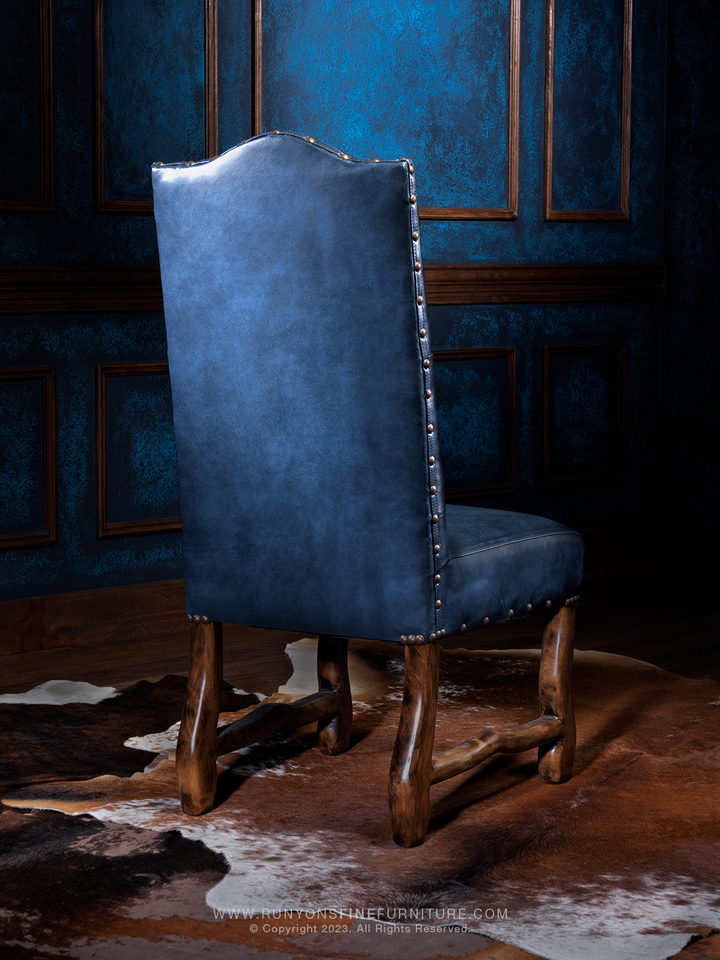 Blue Lightnin' Leather Side Chair