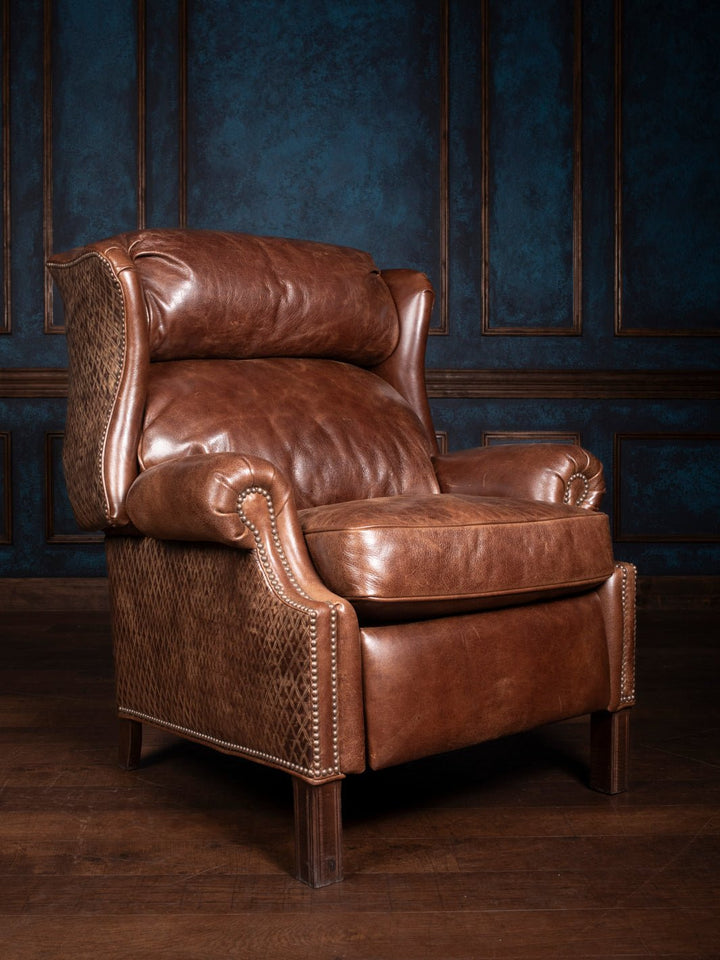 Diamond Rum Leather Recliner