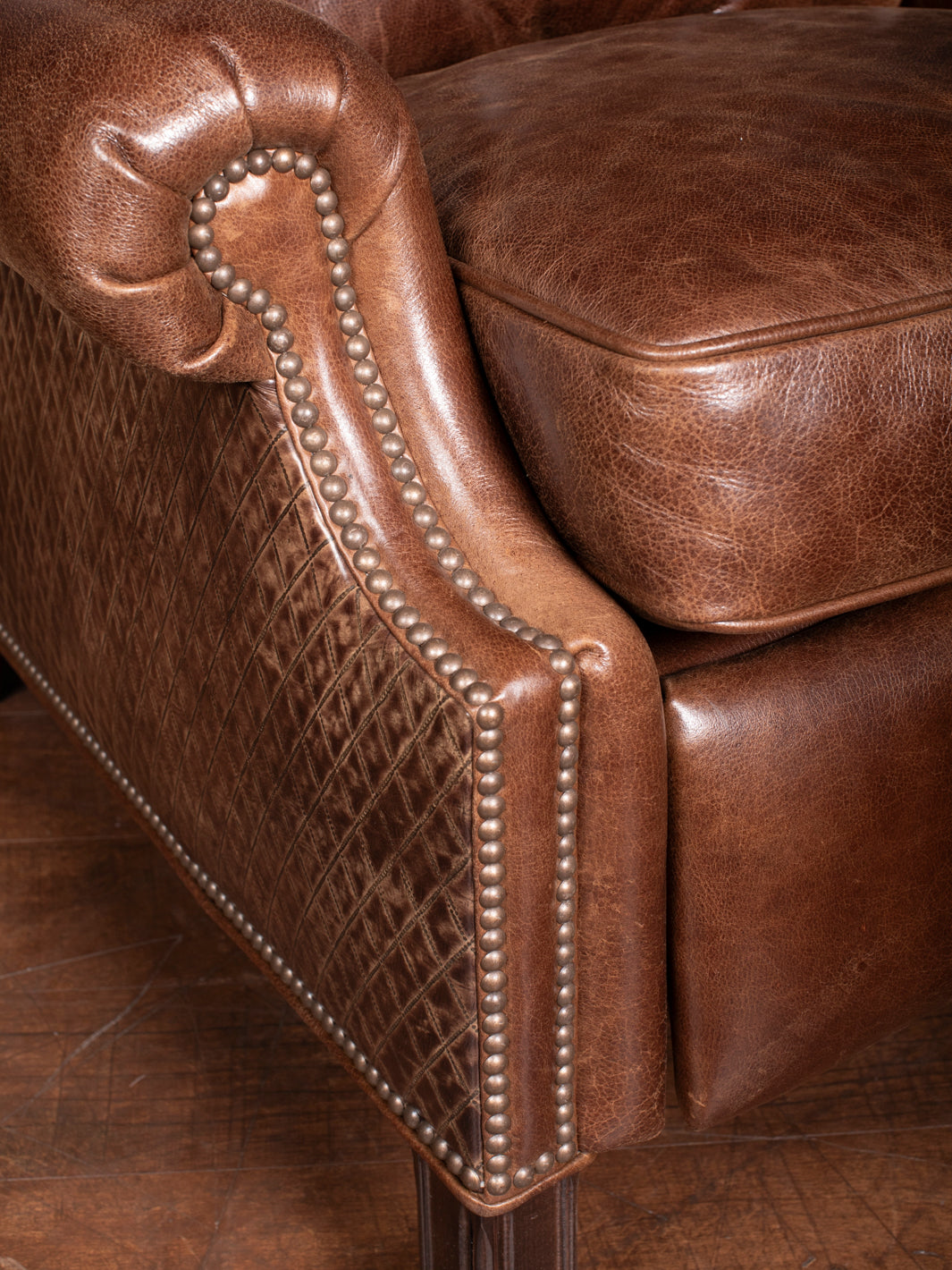 Diamond Rum Leather Recliner