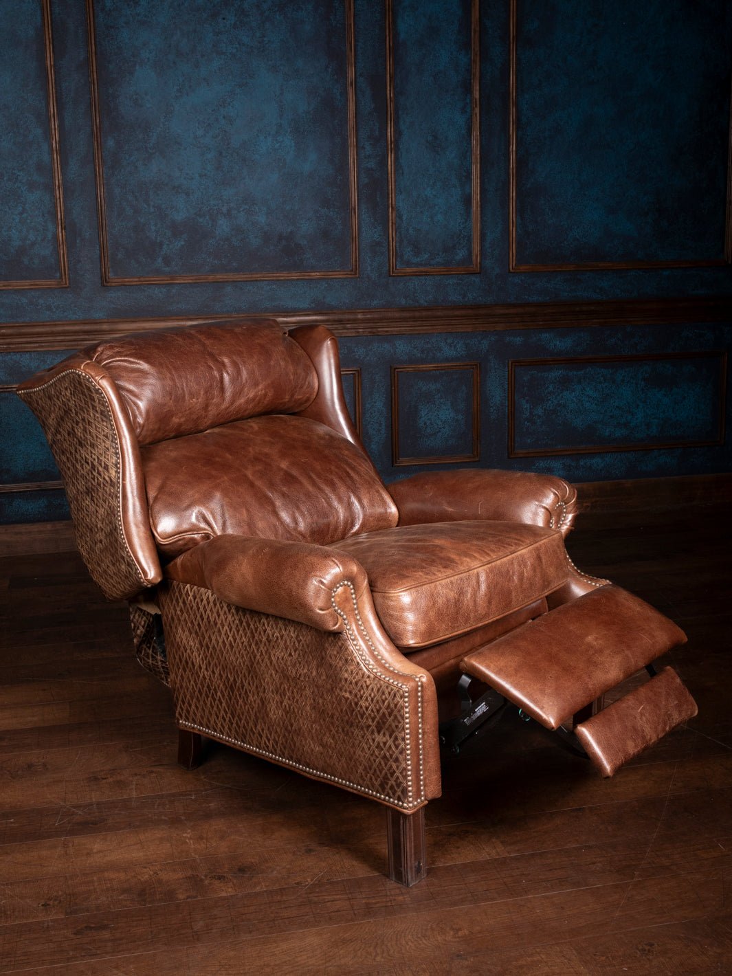 Diamond Rum Leather Recliner