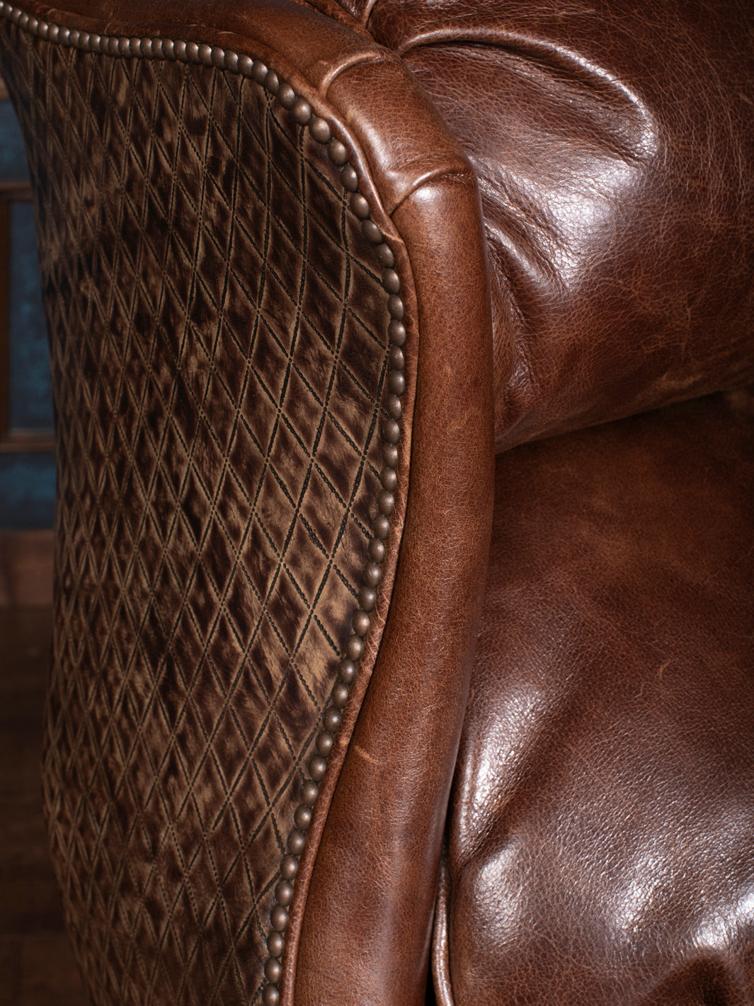 Diamond Rum Leather Recliner