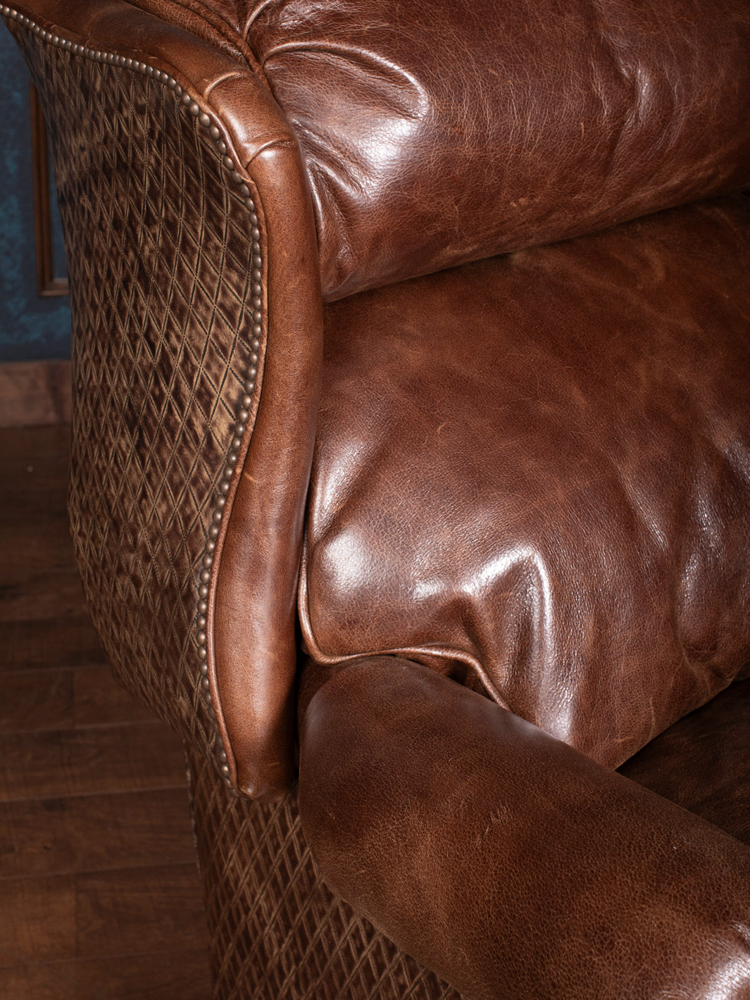 Diamond Rum Leather Recliner