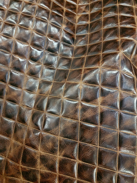Diamond Stitch WALNUT material sample