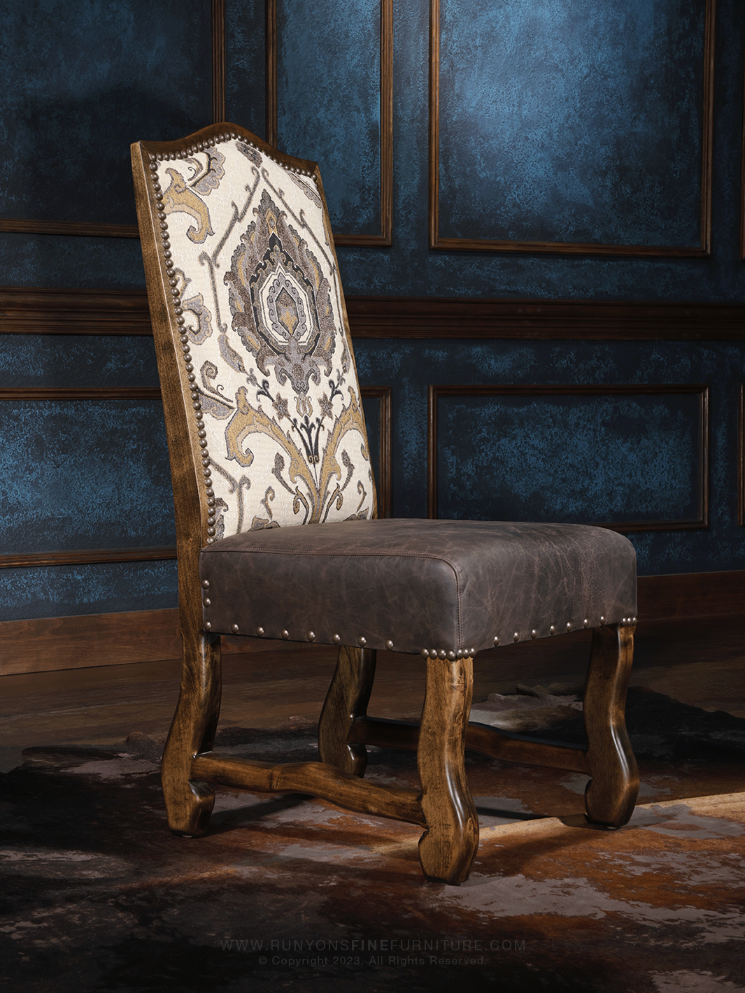 Leather and discount fabric chair