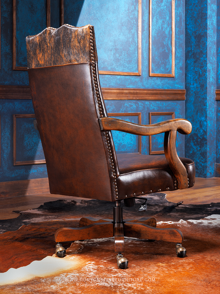 Jasper Cowhide Leather Desk Chair
