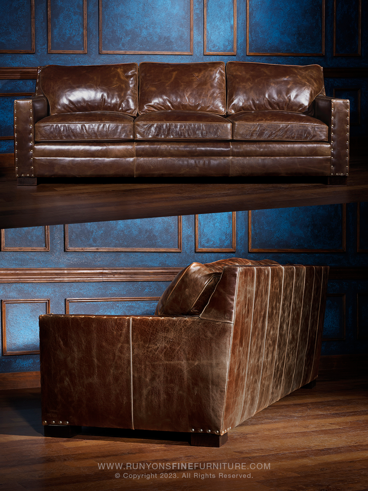 dark brown leather sofa 