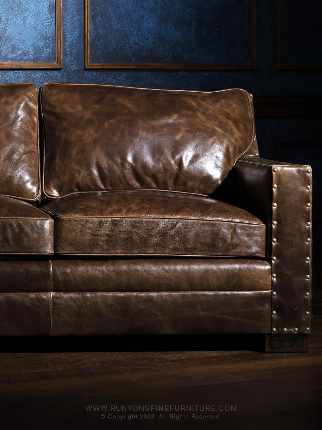 Brown Leather Furniture Deep Cushion Leather Sofa Tennessee
