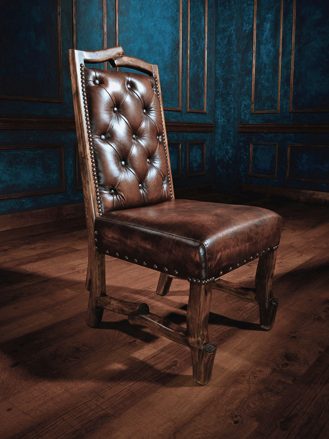 Lodge Cabin Axis Leather Side Chair