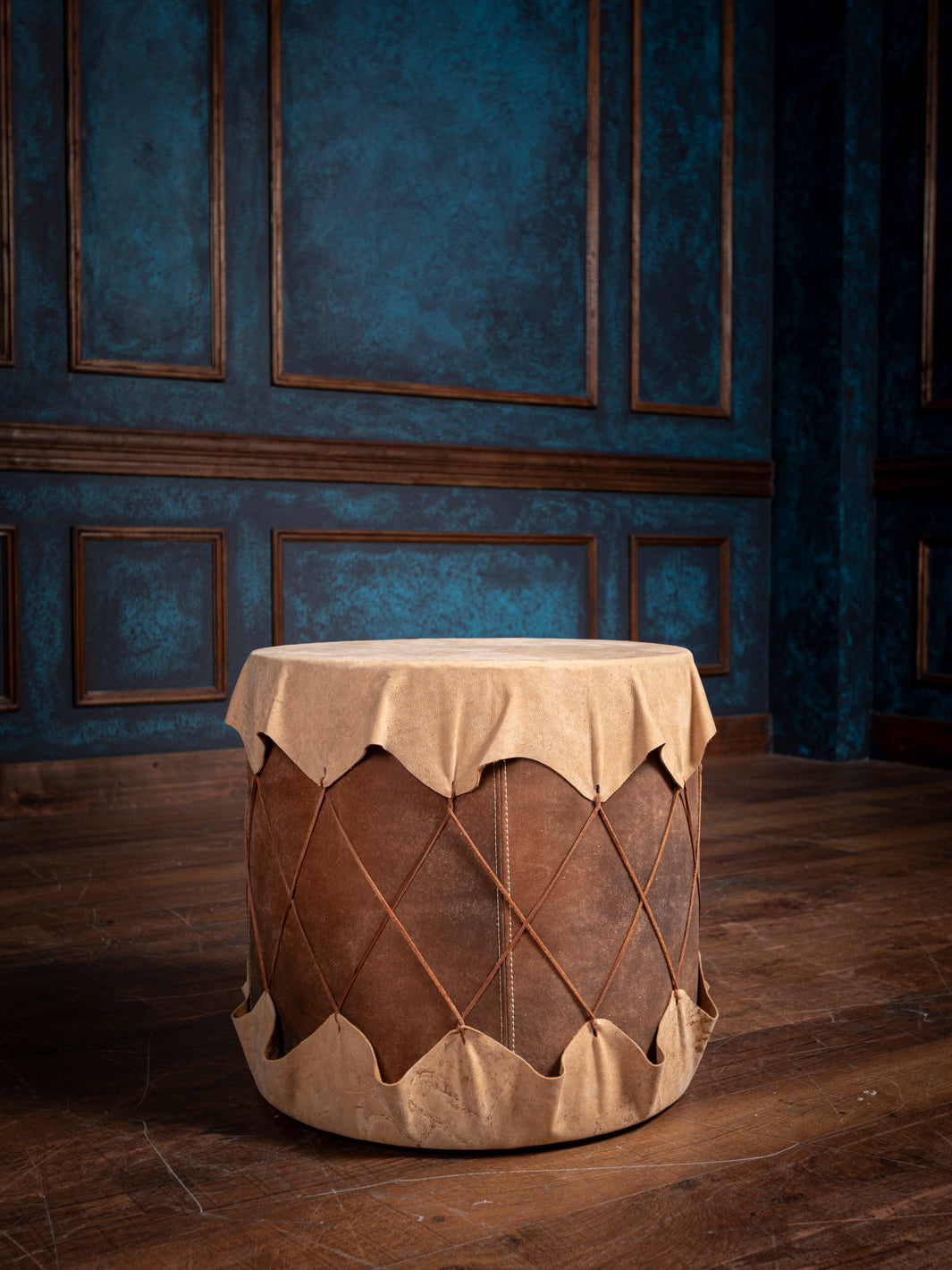 Native Tarahumara Drum Accent Table