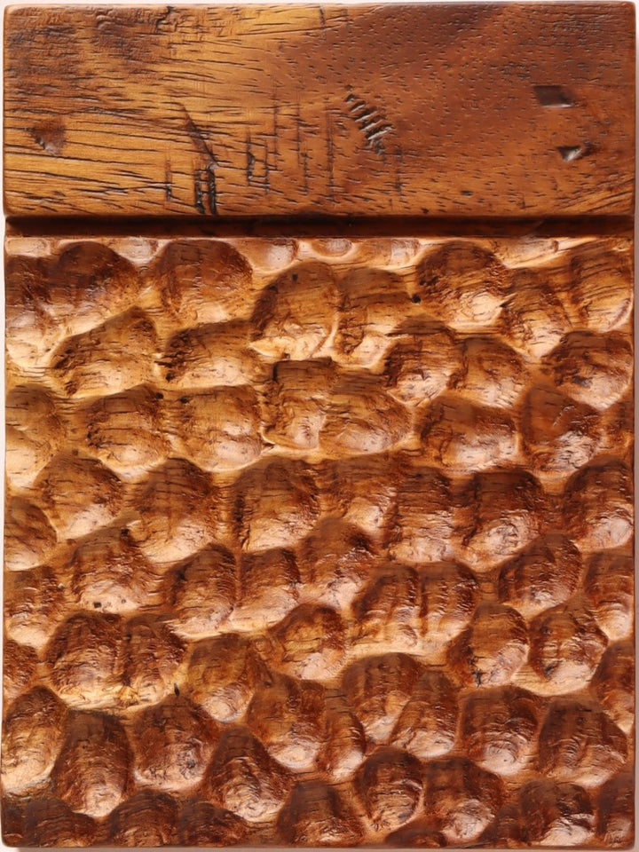 Wooden honeycomb pattern block with embossed texture