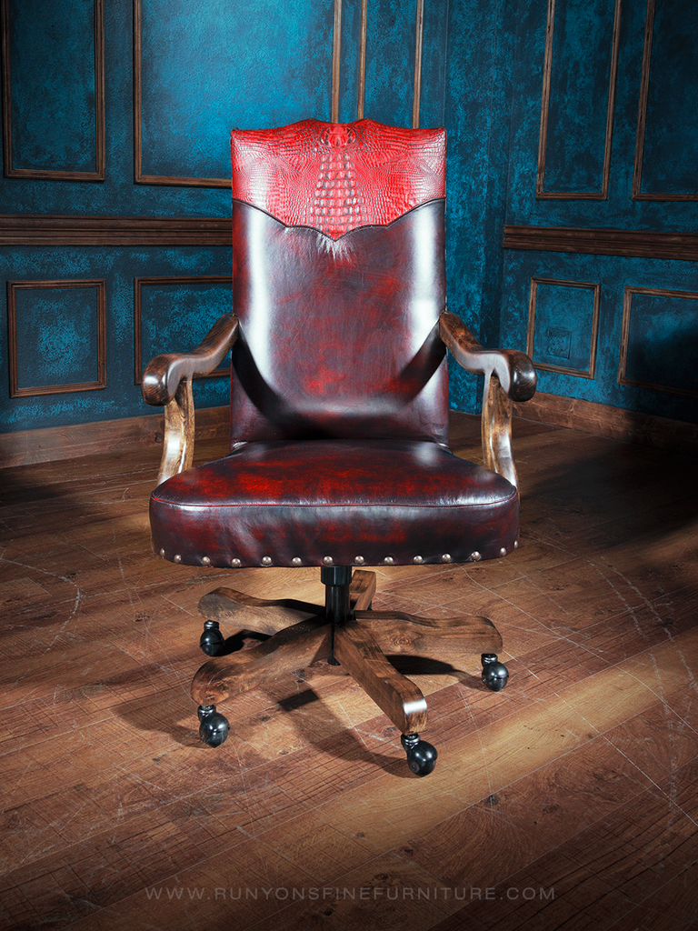 Red leather discount executive office chair