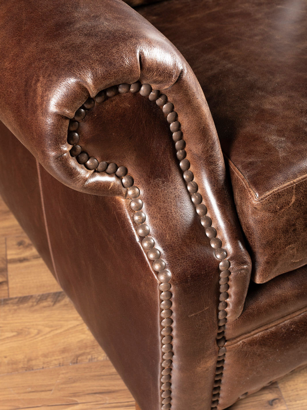 Dark Rum Leather Loveseat
