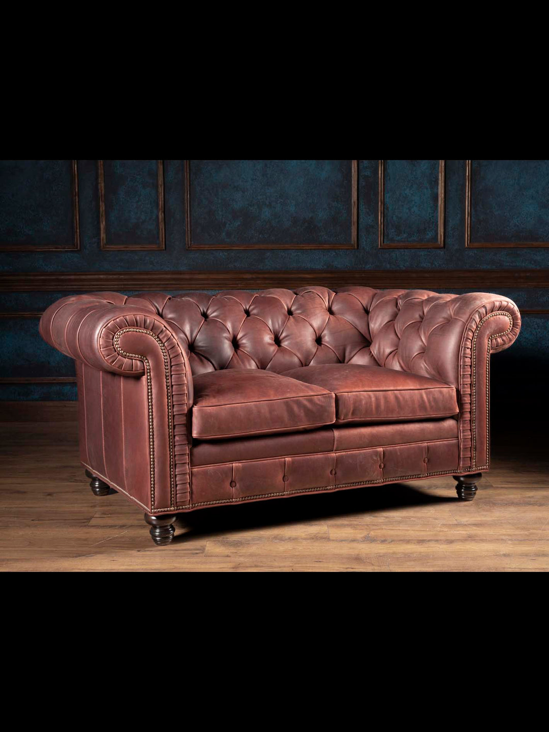 Remington Leather Chesterfield Loveseat