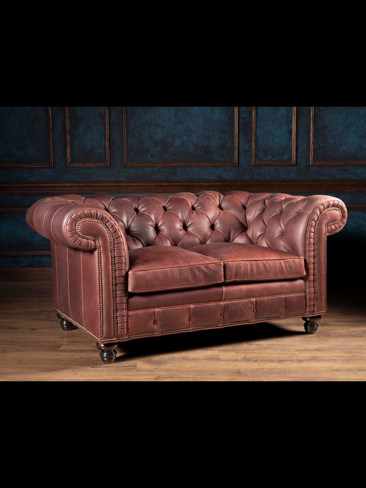 Remington Leather Chesterfield Loveseat