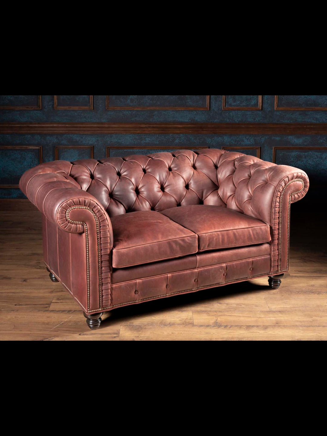 Remington Leather Chesterfield Loveseat