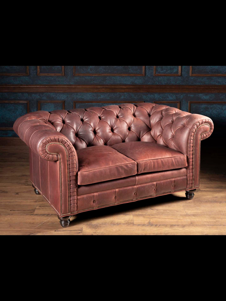 Remington Leather Chesterfield Loveseat