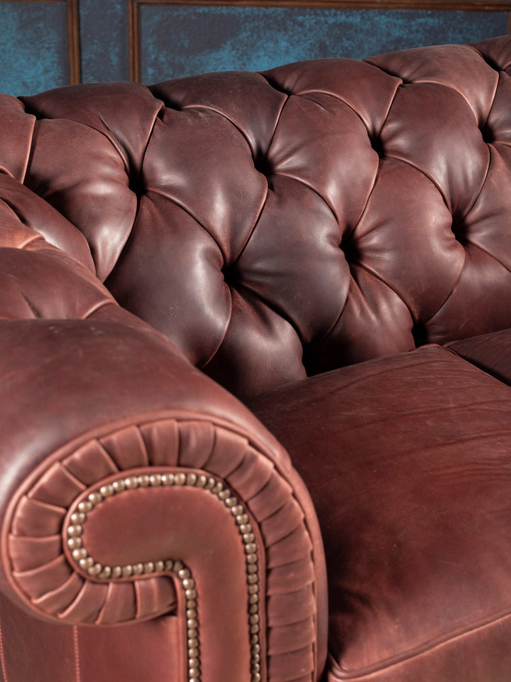 Remington Leather Chesterfield Loveseat