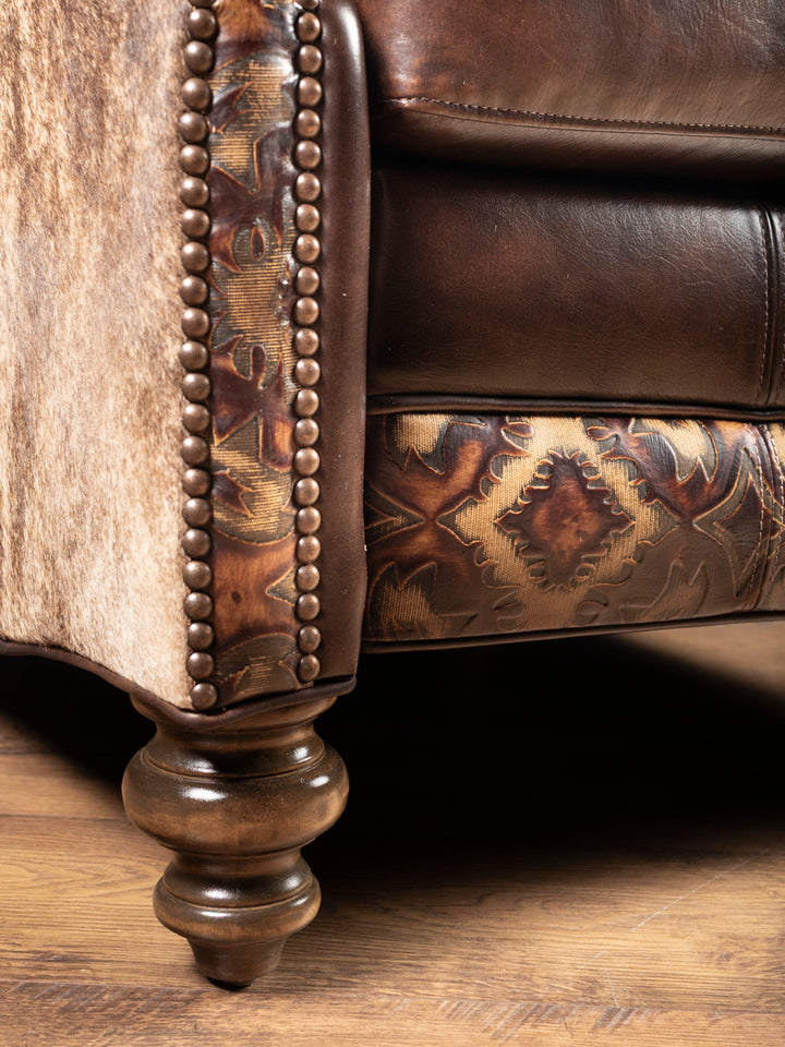Burnished Brown Leather Bronco Recliner