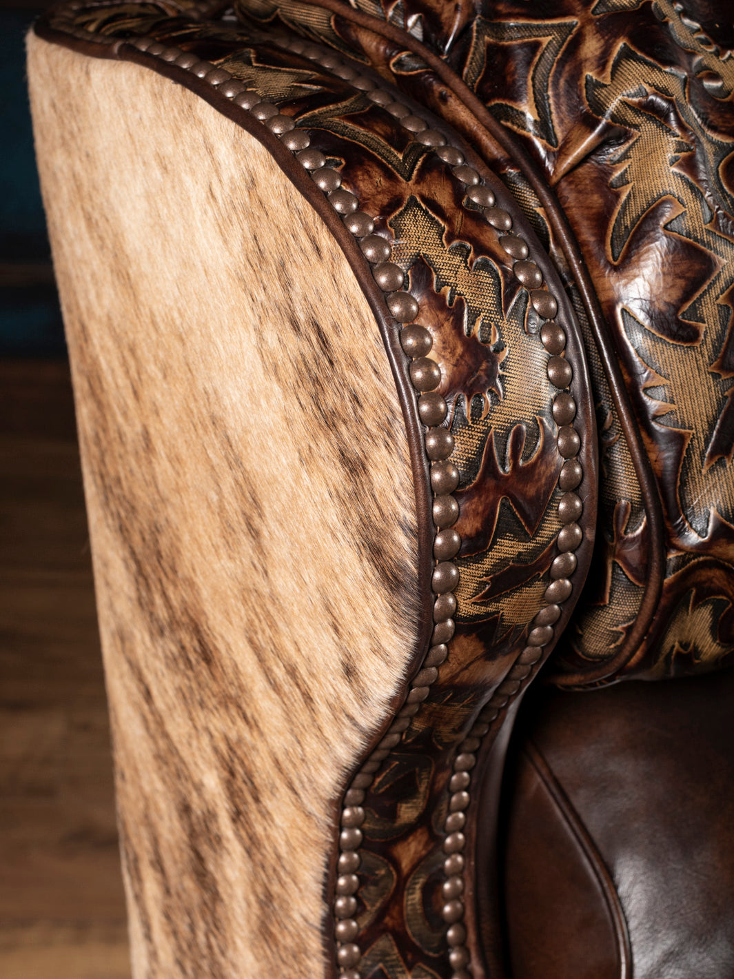 Burnished Brown Leather Bronco Recliner