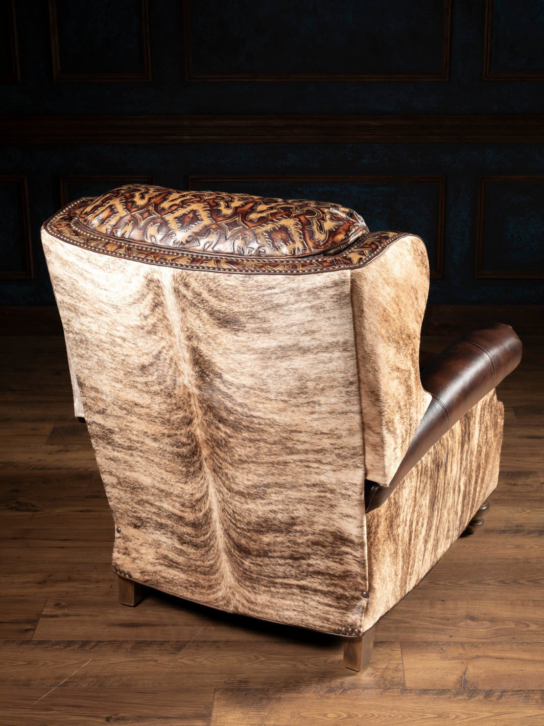 Burnished Brown Leather Bronco Recliner