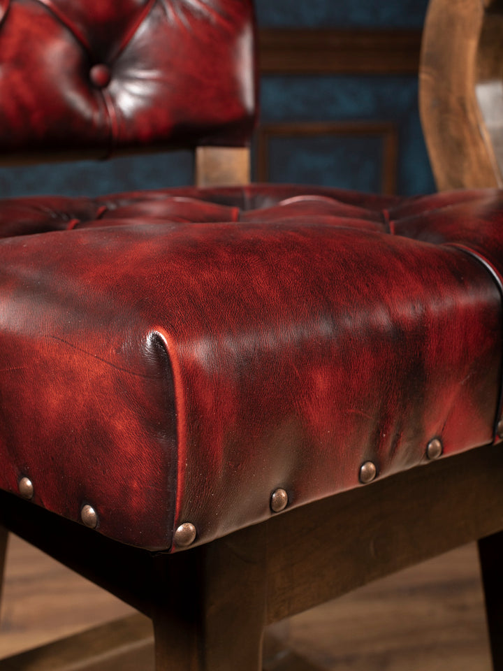 Hacienda Chisum Tufted Leather Bar Stool
