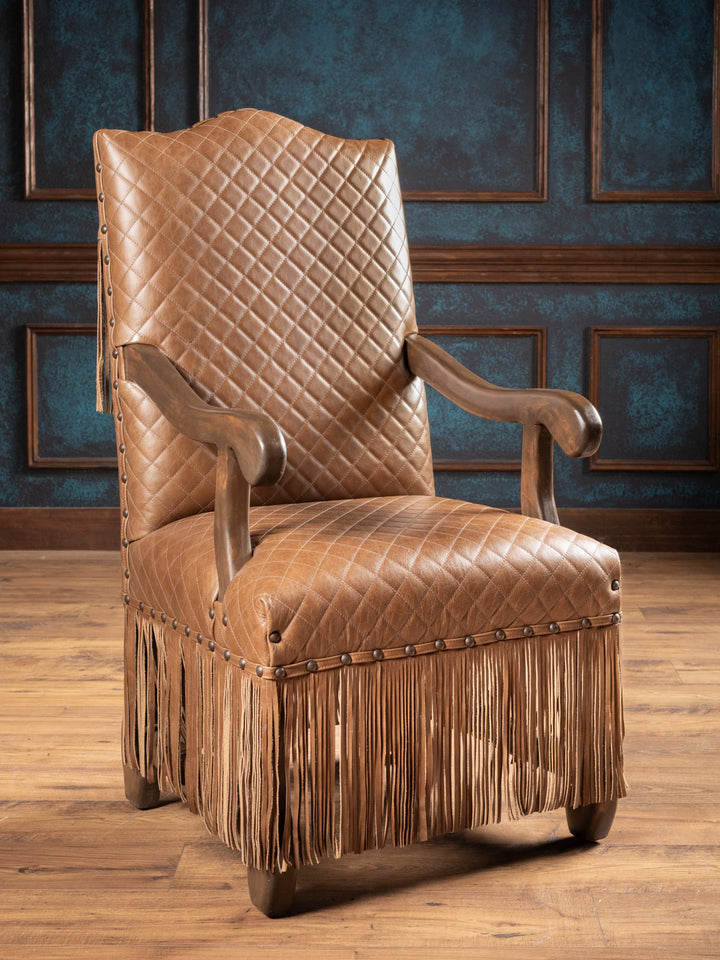 Cheyenne Fringe Leather Dining Arm Chair