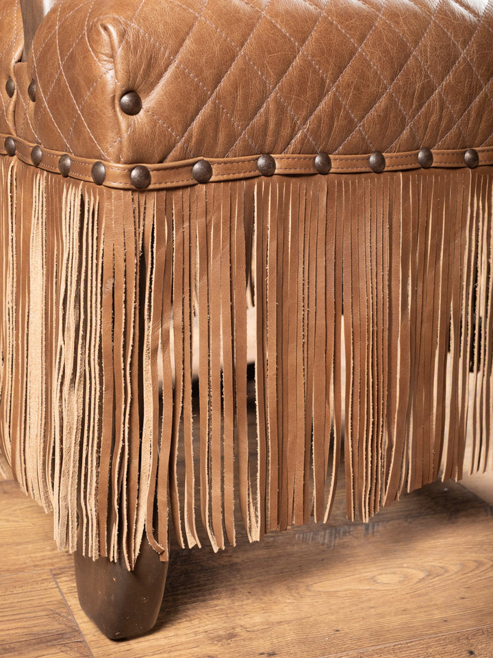 Cheyenne Fringe Leather Dining Arm Chair