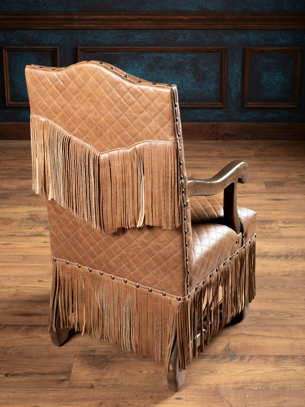 Cheyenne Fringe Leather Dining Arm Chair