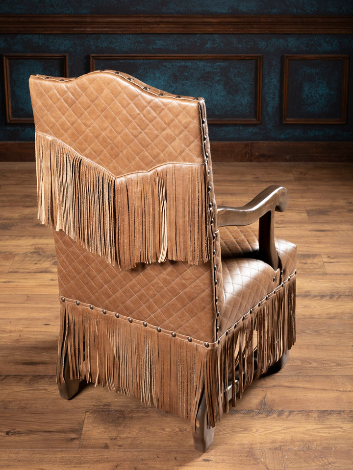 Cheyenne Fringe Leather Dining Arm Chair
