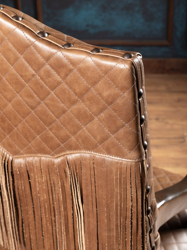 Cheyenne Fringe Leather Dining Arm Chair