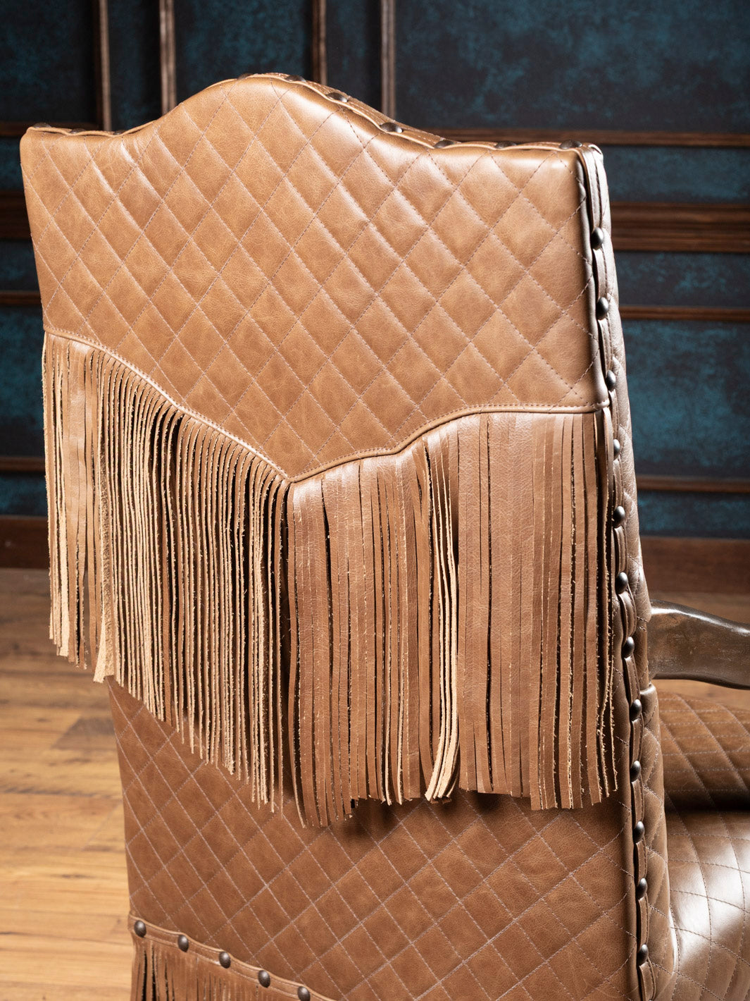 Cheyenne Fringe Leather Dining Arm Chair