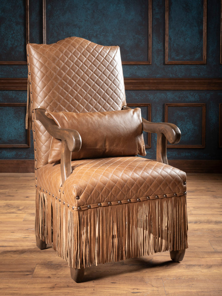 Cheyenne Fringe Leather Dining Arm Chair