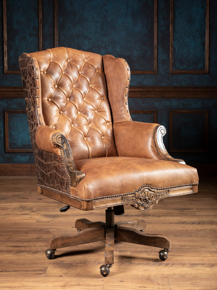 Kingsley Western Leather Desk Chair