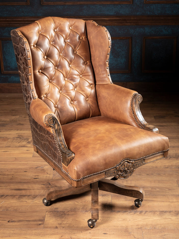 Kingsley Western Leather Desk Chair