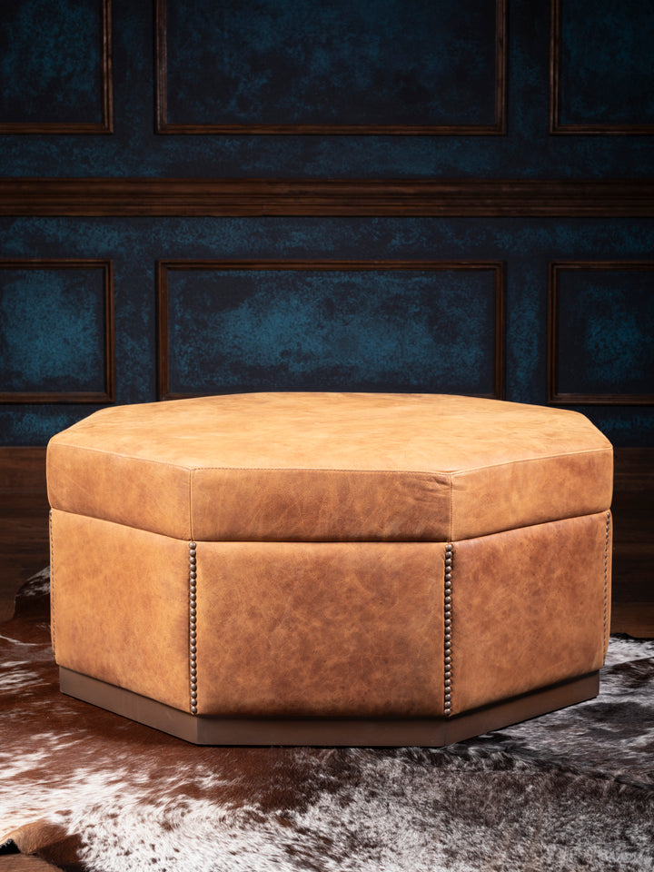 Saddle Ridge Leather Ottoman