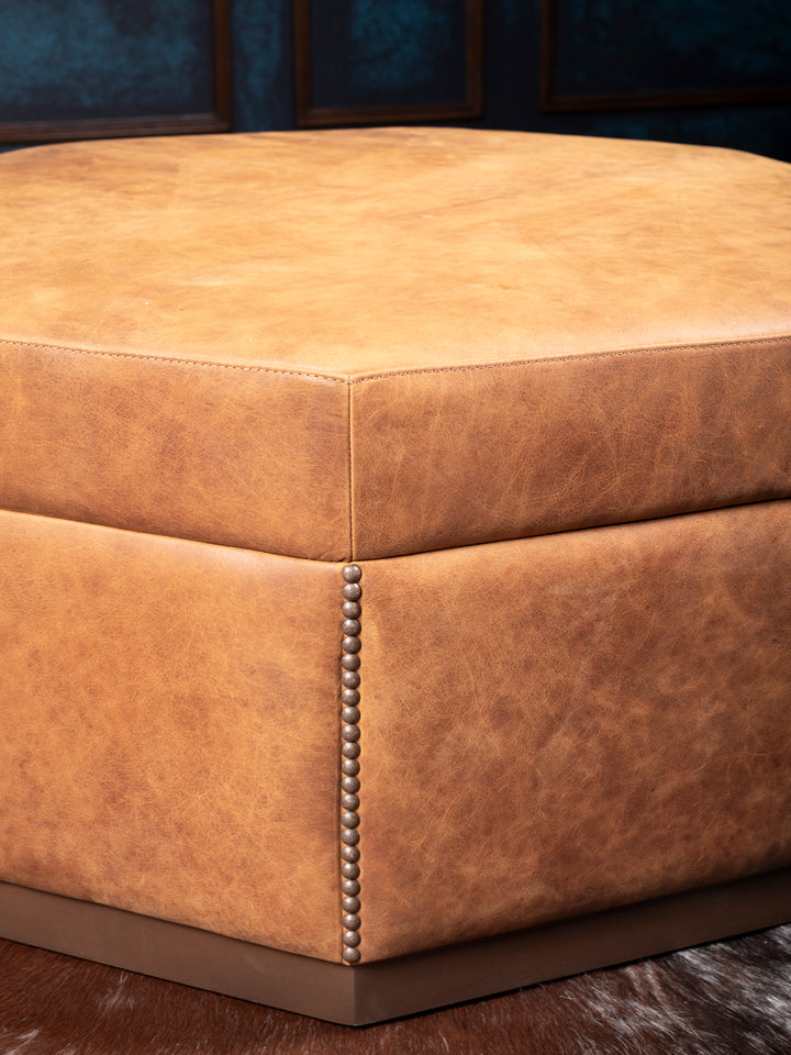 Saddle Ridge Leather Ottoman