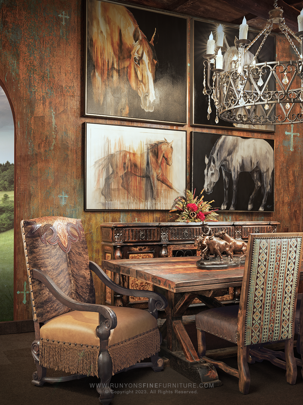 Western dining room discount table