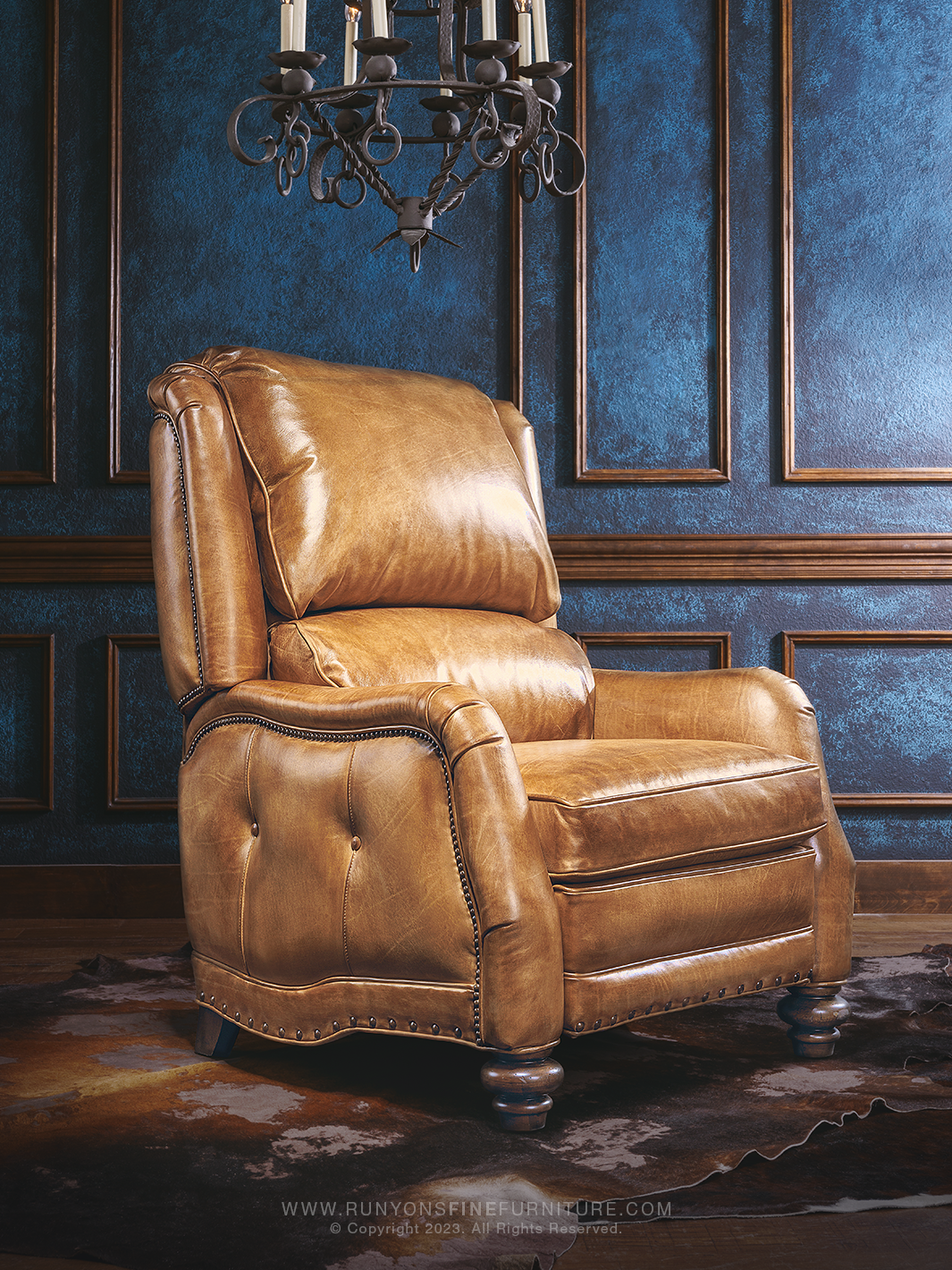 Orange leather recliner chair deals