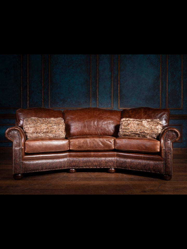 Texas Luxe Leather Curved Sofa