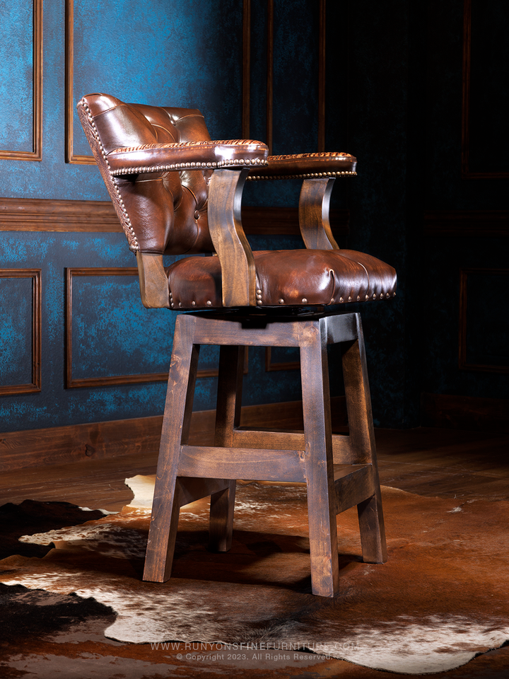 croc leather western bar stool