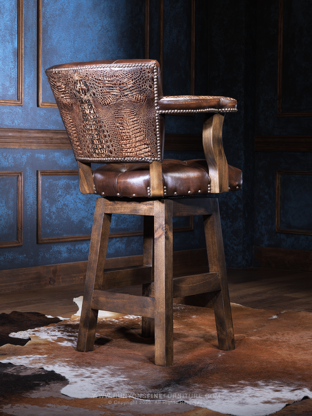 puglia leather western bar stool